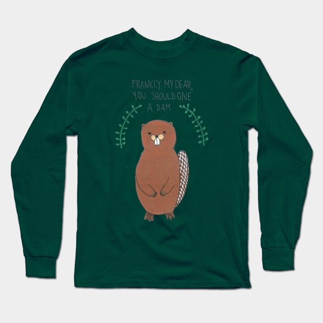 Movie Buff Beaver Long Sleeve T-Shirt by DoodlesAndStuff